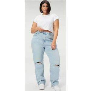 Good American Good Boy Boyfriend Straight Jeans Size 24